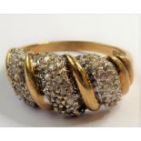 A 9-carat gold diamond-set dress ring; ring size P (total weight 3.58g) (The cost of UK postage