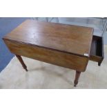 A 19th century mahogany Pembroke table having single frieze flush drawer