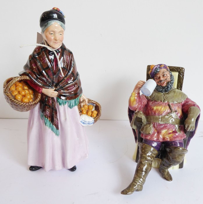 Two Royal Doulton figures: 'The Foaming Quart' (HD2162) and 'The Orange Lady' (HN1759)
