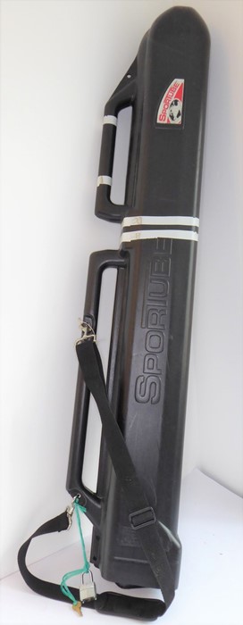 A Sportube multi-rod hard-cased extendable carrier with wheels