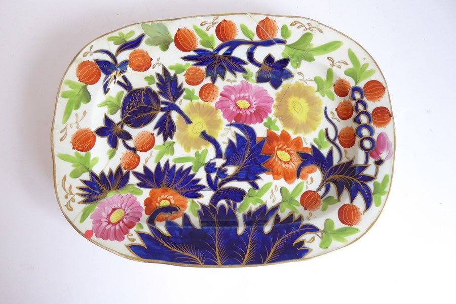 An early 19th century English porcelain part dessert service comprising four oval platters (34.5cm - Image 7 of 10