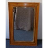 A Oregon pine-framed wall-hanging mirror (58cm x 68cm)