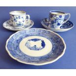 Blue-and-white to include a 19th century Chinese saucer dish, a circa 1840 English blue-and-white