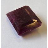 A rectangular hand-cut ruby of approximately 8 carats (unmounted)