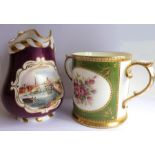 A fine quality two-handled loving cup, central vignette of a sleigh being driven through snow and