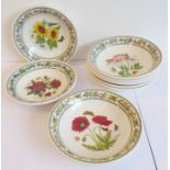 Eight Portmeirion 8½" bowls (6 x Variations and 2 x Botanic Gardens)