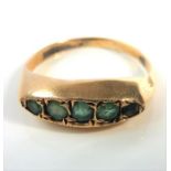 A 9-carat gold ring set with five graduated emeralds (2.2g) (The cost of UK postage via Royal Mail