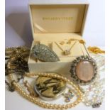 An assortment of costume jewellery etc. (The cost of UK postage via Royal Mail Special Delivery