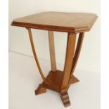 An Art Deco period and style square oak occasional table (47cm square)