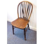 A single 19th century comb-back chair with ash bow and elm seat