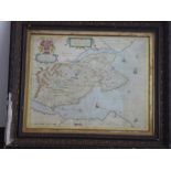 A framed and glazed hand-coloured map engraving FifAE Vicecomitatvs (the Sherifdome of Fife)