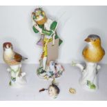 Two early 20th century Meissen porcelain models of birds (both damaged and for restoration),