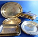 Early 20th century silver plate etc. to include entrée dishes, oval platters, circular dishes