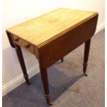 An early 19th century mahogany Pembroke table of small proportions; single end-drawer, dummy