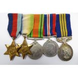 A Royal Military Police WWII group of five to H.V. Cochrane: 1939-45 Star Atlantic Star The