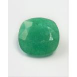 A cushion-cut emerald of approximately 3.4 carats (unmounted) (The cost of UK postage via Royal Mail