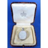 A large cabochon hardstone silver-mounted pendant (boxed) (The cost of UK postage via Royal Mail