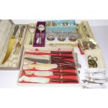 A varied selection of mostly silver and silver plate etc. to include a cased carving set, sterling