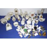 Various commemorative crested ware including Goss examples, together with a good quantity of ceramic