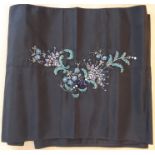 A circa 1950s/1960s black-silk taffeta evening stole; jewelled and sequined decoration on C.B. in
