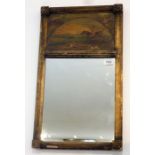 An early 19th century gilt-framed pier glass of small proportions, the pediment hand-decorated in