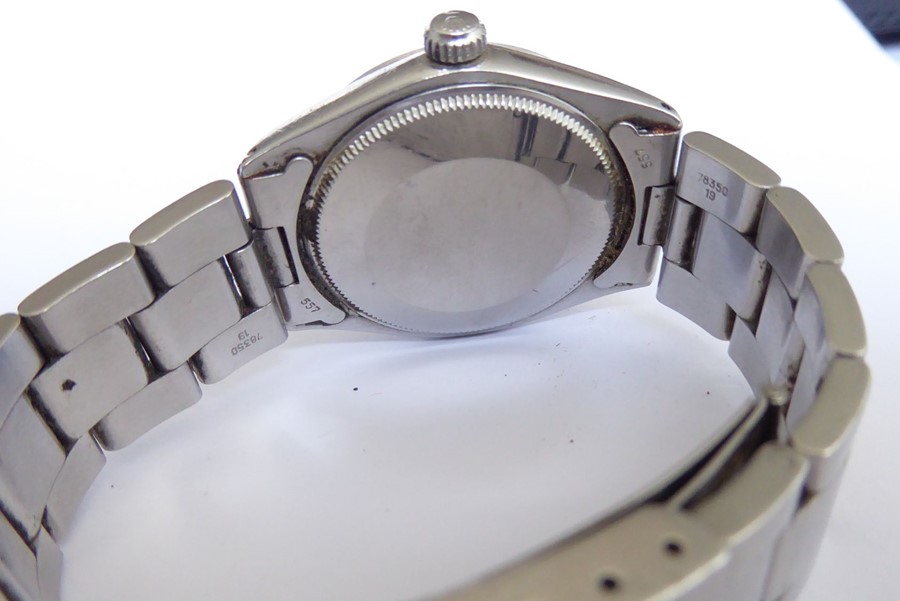 A gentleman's steel-cased Rolex Oyster Perpetual Air-King Precision wristwatch; silver dial with - Image 8 of 12