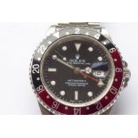 A gentleman's Rolex Oyster Perpetual GMT-Master II in steel with red and black (coke) bezel, circa