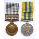 A pair of Korean War medals 1950-1953 to Gnr R. Moorhead R.A., Service Medal and United Nations