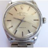 A gentleman's steel-cased Rolex Oyster Perpetual Air-King Precision wristwatch; silver dial with