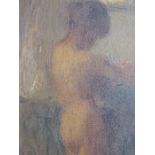 *ERNA HOPPE KINROSS (1878-1964); an oak-framed oil on canvas study 'Nude Portrait Study', signed