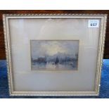 GEORGE WEATHERILL (1810-1890), a small 19th century parcel-gilt-framed and glazed watercolour study,