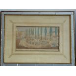 A mirror-fronted framed and glazed early 19th century colour print, 'Sadlers Wells Race Course 1806,