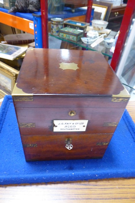 A 19th/early 20th century mahogany-cased and brass-bound marine chronometer 'J.G. FAY & CO. LTD.  90 - Image 2 of 17