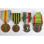 A group of four French medals: 1914–1918 Inter-Allied Victory Medal, Commemorative medal of the