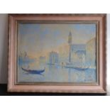 *CH. VANDEN HONTEN (20th century); a parcel gilt-framed and glazed oil on canvas Venetian study with