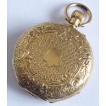 A lady's late 19th/early 20th century 18-carat yellow-gold cased (marked 18K) full hunter pocket