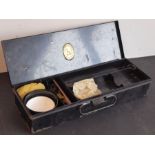 A 19th/early 20th century tin artist's box by Reeves & Sons London; the hinged lid painted with