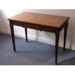 A good 19th century marble-topped Louis XVI-style mahogany and brass-mounted centre table; the