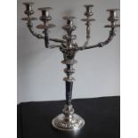 A  fine and very large early 19th century Sheffield-plated five-light candelabra by Matthew Boulton;