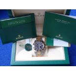 A  gentleman's Rolex bi-metal GMT Master II Oyster Perpetual Date: originally purchased February
