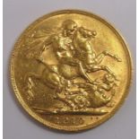 An Edward VII gold sovereign, 1910