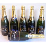 Five bottles of Lanson champagne and a bottle of Pommery champagne (6)