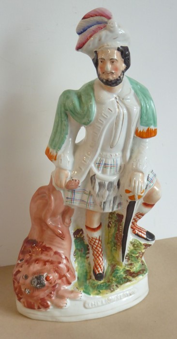 A 19th century Staffordshire figure of 'The Lion Slayer', circa 1860, coloured and in excellent