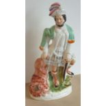 A 19th century Staffordshire figure of 'The Lion Slayer', circa 1860, coloured and in excellent