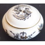 A small Meissen porcelain squat spherical-shaped jar and cover decorated with Chinese-style