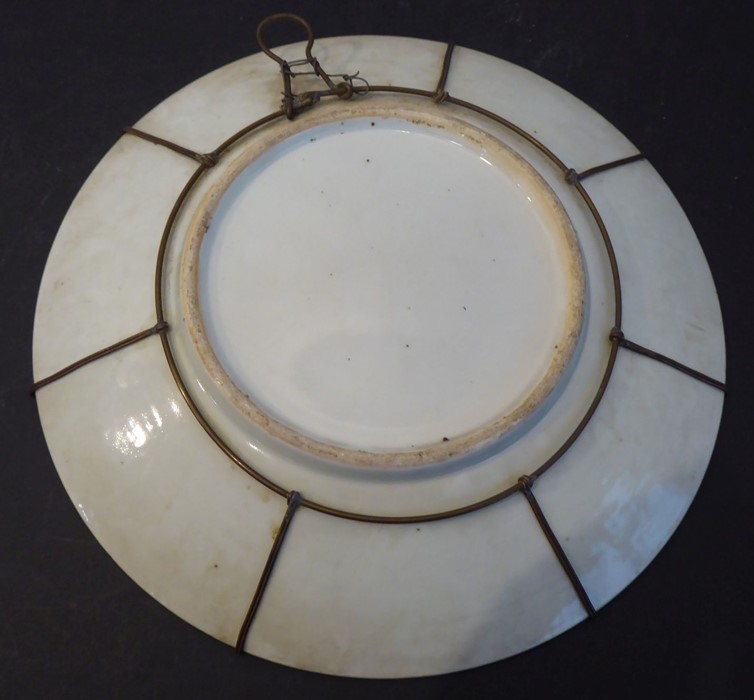 A 19th century Chinese Canton porcelain charger; hand decorated in the famille rose palette; the - Image 6 of 6