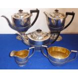 A good and heavy early 20th century five-piece tea and coffee service comprising teapot,