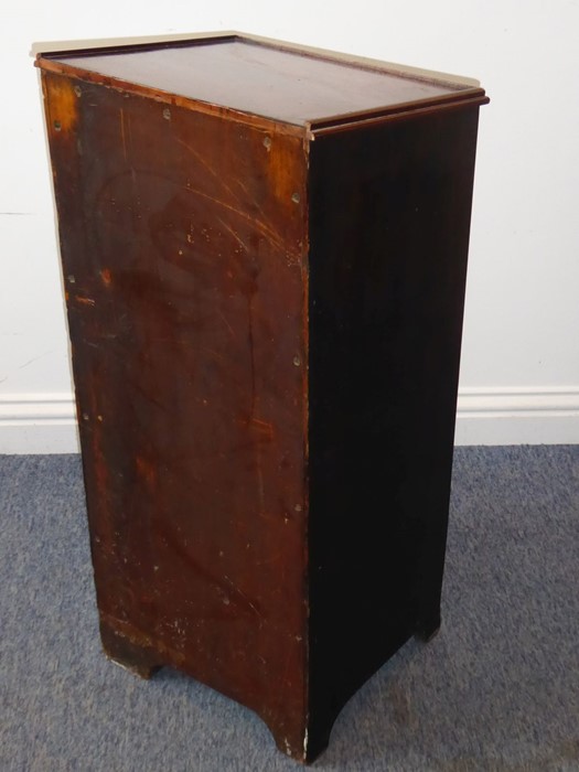 A 19th century mahogany printer's side cabinet; angular galleried top over drawers with - Image 3 of 3