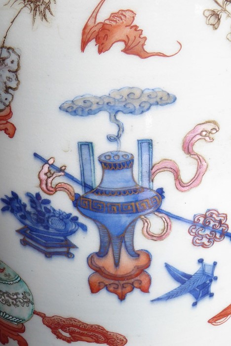 A large and rare mid-19th century Chinese porcelain sleeve vase; enamelled and gilt and painted in - Image 16 of 23
