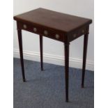 An early 19th century rectangular mahogany occasional table of slender proportions, the